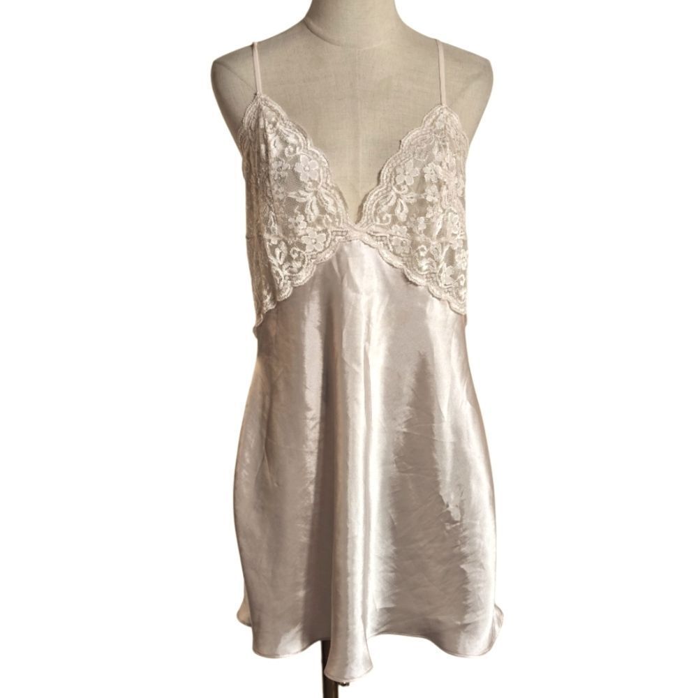 In Bloom Blush Pink Satin And Lace Slip Dress Nightie